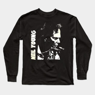 Neil Young - White Vintage Color Long Sleeve T-Shirt